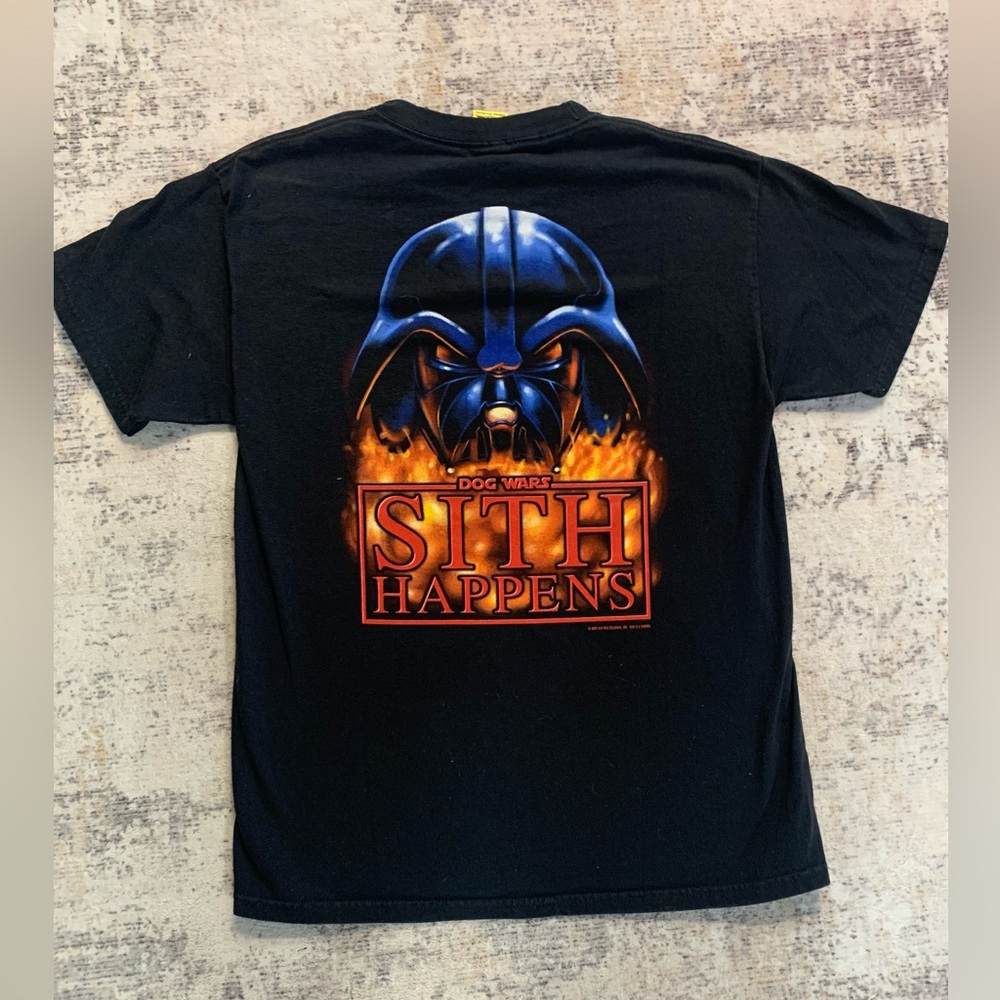 Vintage Big Dogs Dog Wars Sith Happens 2005 Tee Black Shirt Short Sleeve Sz S